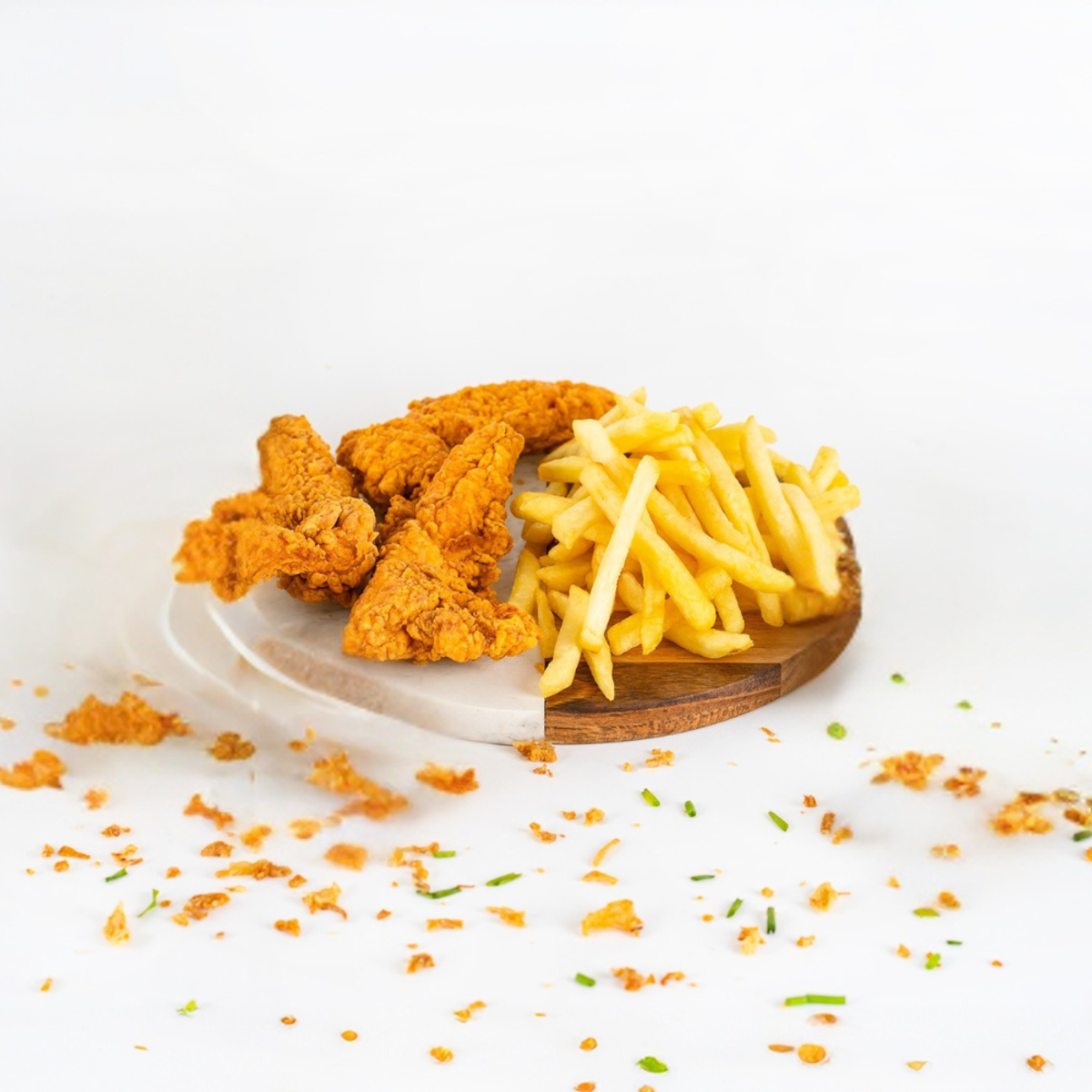 3 Crispy Strips + Cartofi Prajiti