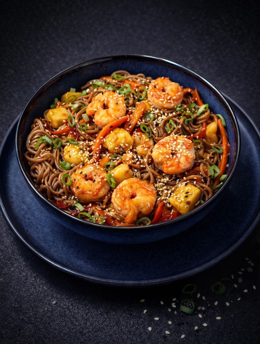 Soba cu Creveți și Ananas