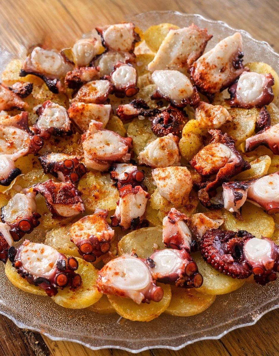 Pulpo a la Gallega ( Caracatiţă pe Pat de Cartofi)