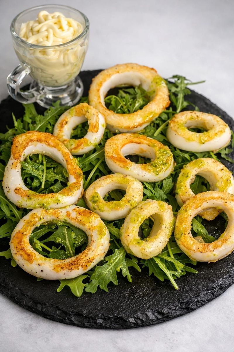 Inele de Calamar pe Plită