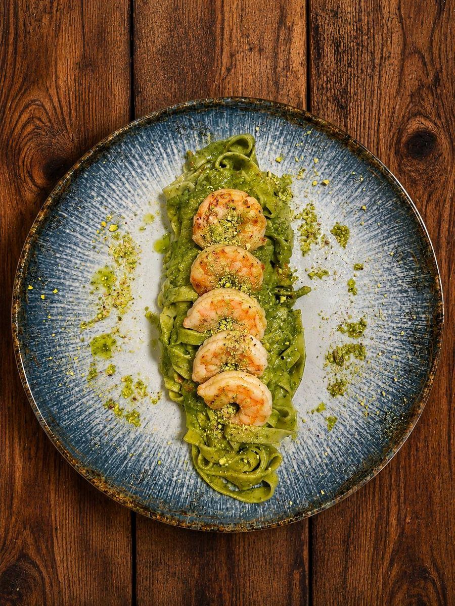 Paste cu Pesto si Creveti