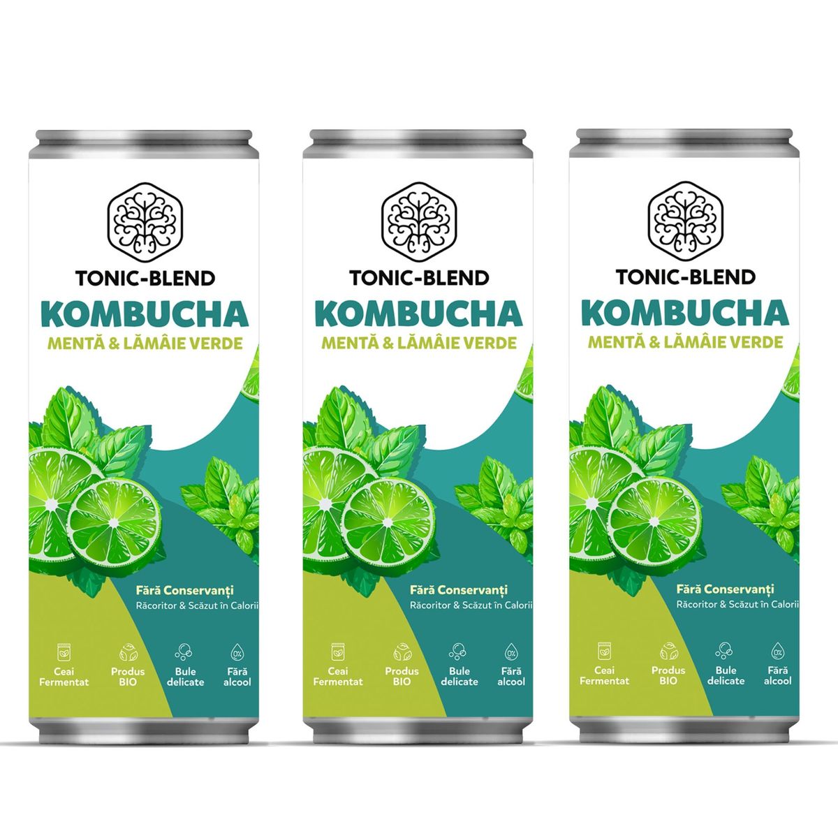 Kombucha cu Mentă & Lămâie Verde