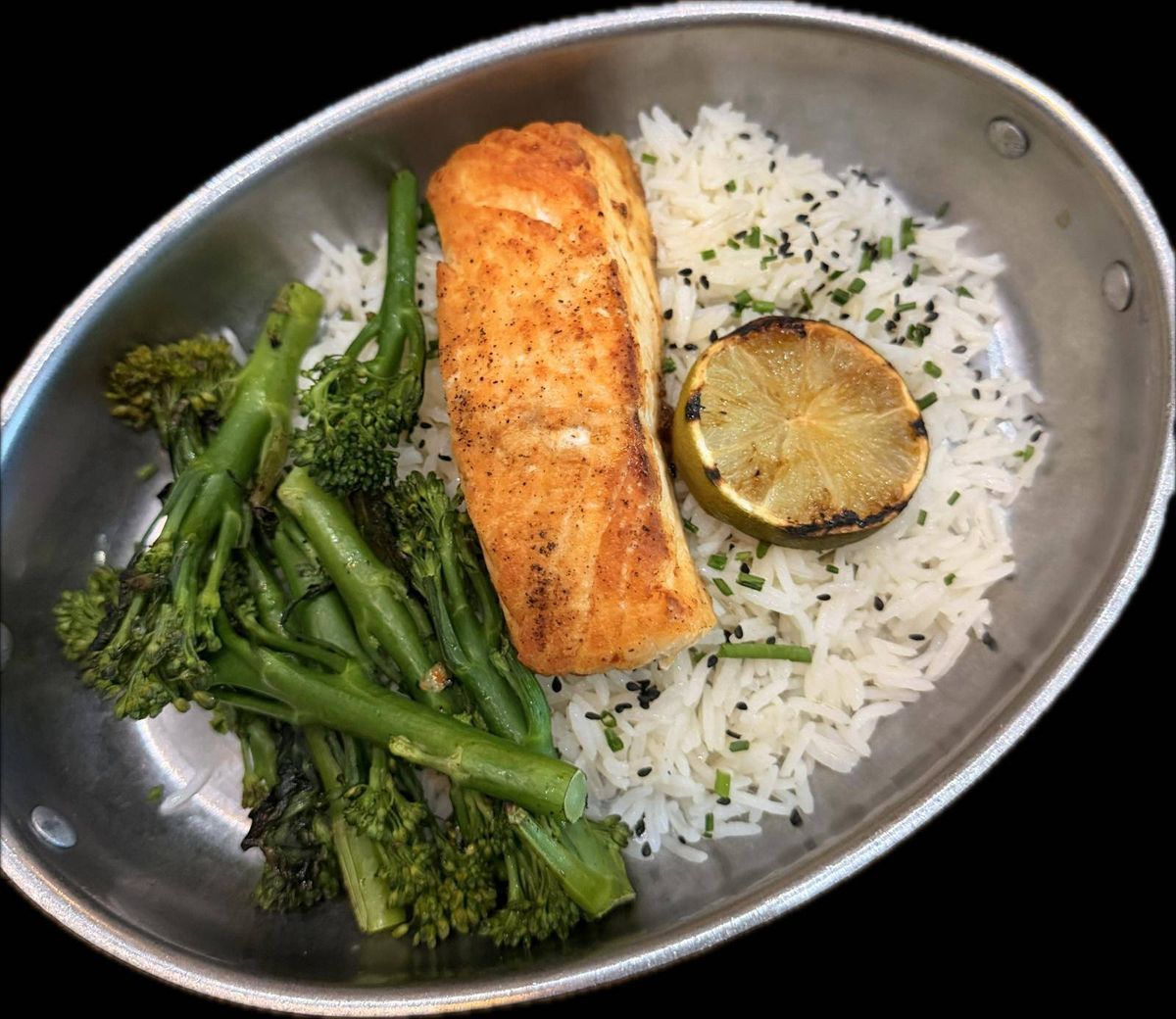 Somon la Cuptor cu Orez și Broccoli
