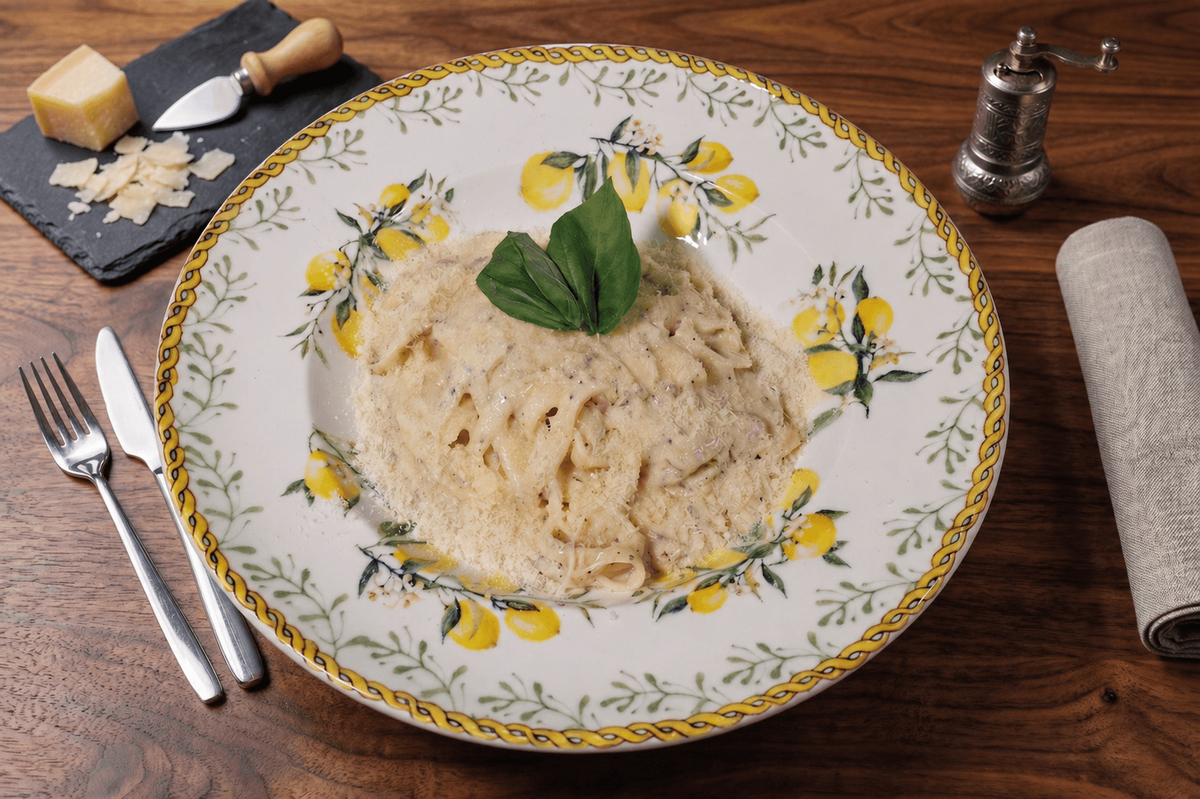 Tagliatelle cu Trufe și Parmezan, Ceapă și Capere