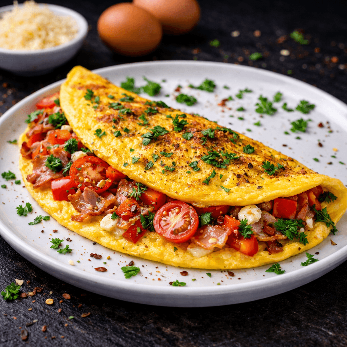 Omletă cu Bacon și Legume 