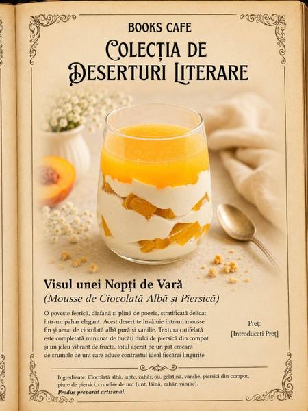 Mousse de ciocolata alba si Piersica