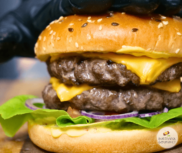 Double Cheeseburger cu Carne de Vită Black Angus