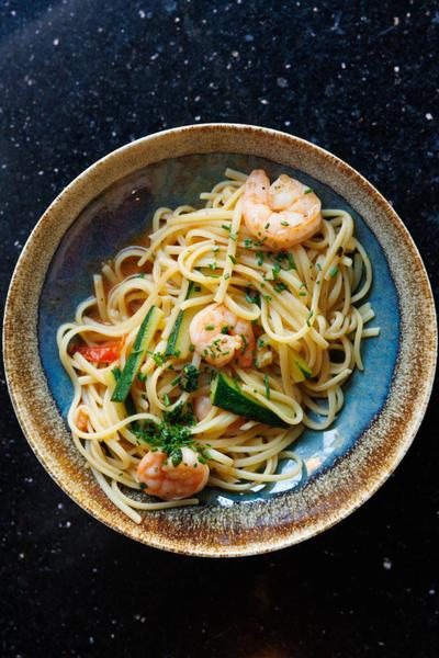 Pasta cu Creveti si Dovlecei