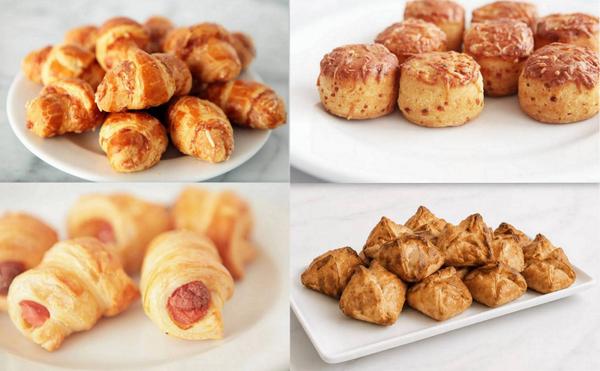 Croissante cu Cașcaval și Unt/ Crenvurști în Foietaj/Pogăcele cu Brânză/ Brânzoaice