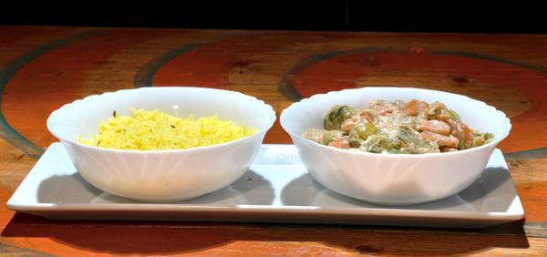 Varză bruxelles cu  parmesan + orez basmati  