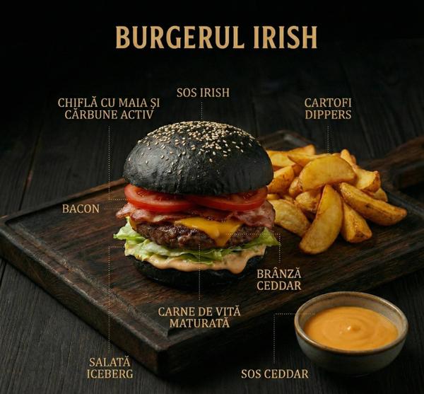 Burger Irish & Cartofi 350g/150g