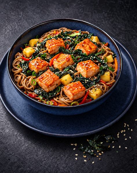 Teriyaki Salmon with Soba Seaweed