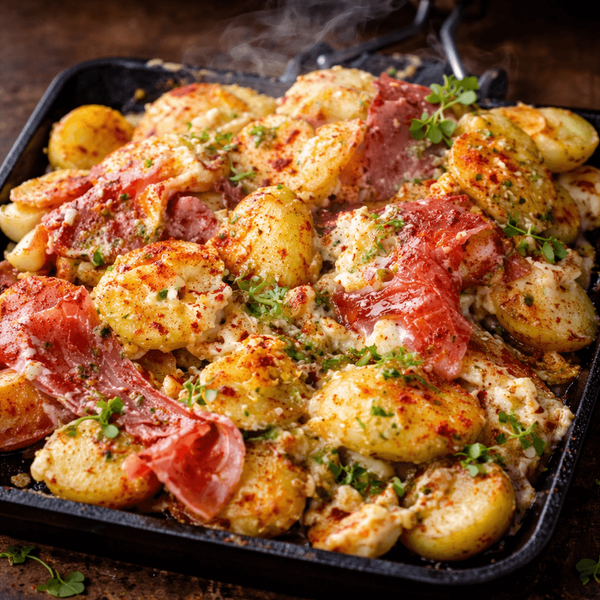 Cartofi Rondele cu Jamon și Ouă și usturoi ( Patatas a lo pobre )