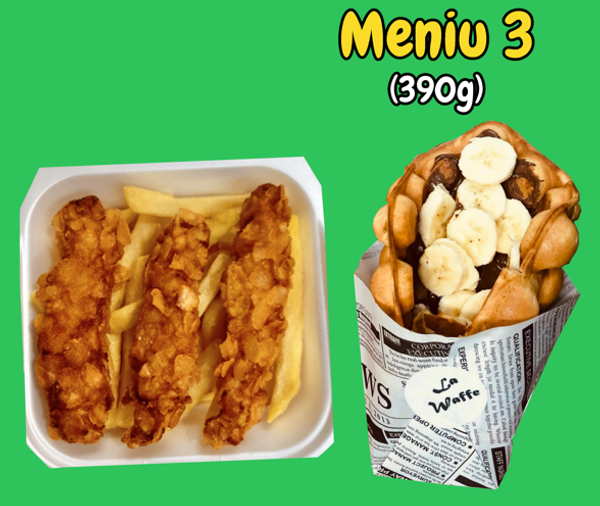 Meniu 3 - Crispy + Cartofi Pai + Vafa cu Nutella si Banane