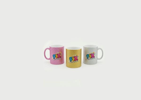 Cana Glitter roz/auriu/argintiu