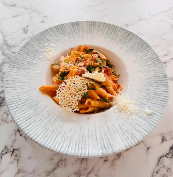Garganelli cu Ciuperci si Prosciutto