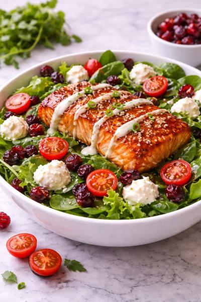 Salată cu Somon Glazurat