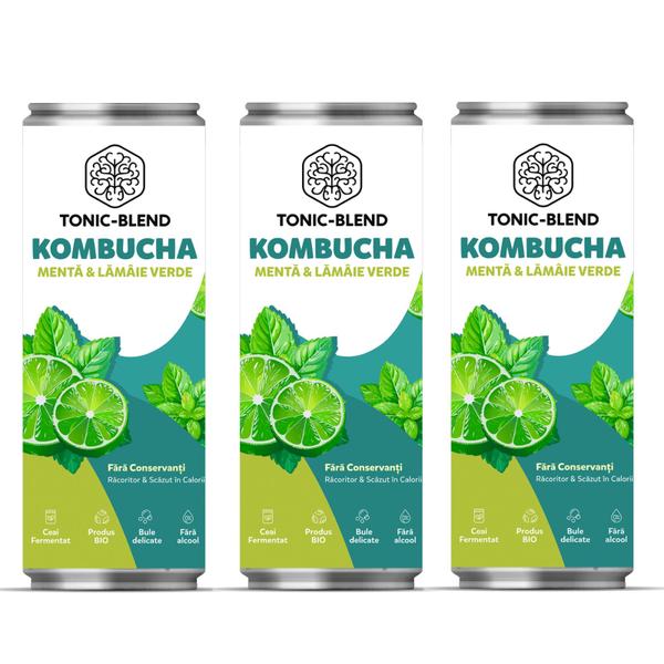 Kombucha cu Mentă & Lămâie Verde