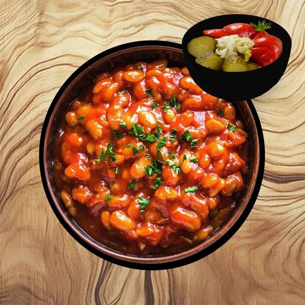 Iahnie de Fasole cu Salata de Murături