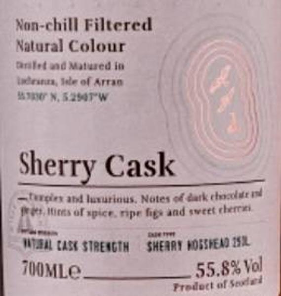 Arran Sherry Cask 55.8 % alc