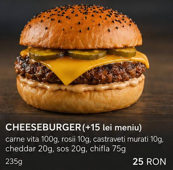 CHEESEBURGER(+15 lei meniu)