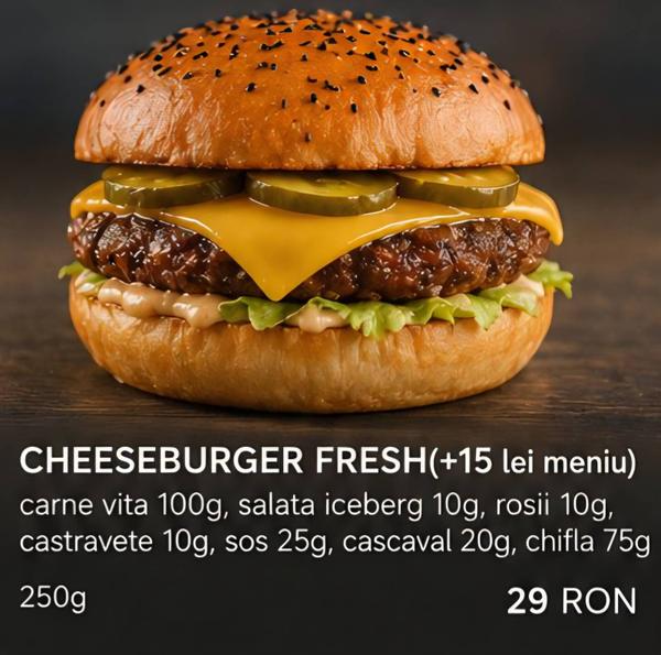 CHEESEBURGER FRESH(+15 lei meniu)